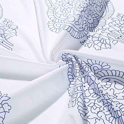 D Ds Curtain Ombre Medallion Blue Soft Microfiber Fabric Shower Curtains,Printed Floral Waterproof Polyester Bathroom Curtains,72" W X 72" H #TOP2