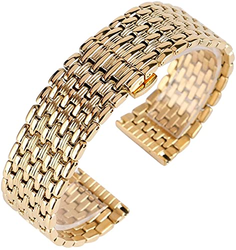 Bracelet acier inoxydable dore ajustable de 18 a 22mm avec boucle cachee - 5