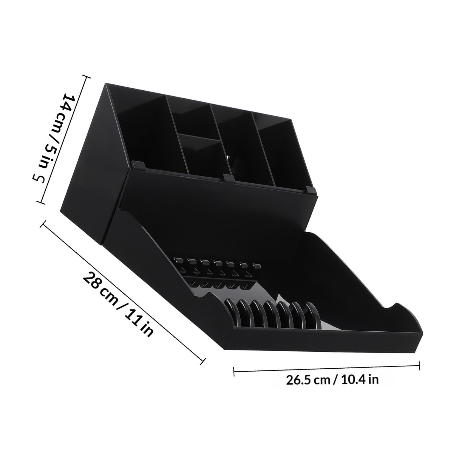 NUOBESTY Caja Organizadora para Tijeras de Peluquería Negra Soporte y Bandeja de Plástico Duradero Portaherramientas Profesional para Cortar el Cabello en Salón Almacenamiento Práctico