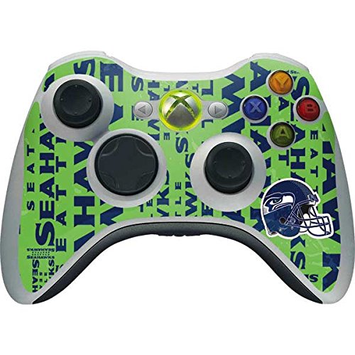 Skinit Decal Gaming Skin Compatible with Xbox 360 Wireless Controller - Officially Licensed NFL Seattle Seahawks - Blast Green Design