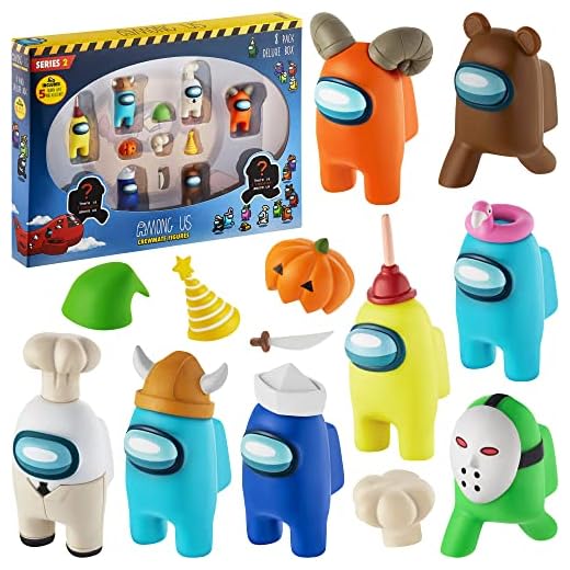 Among Us Crewmate Figures - Paquete de 8 cajas de lujo serie 2