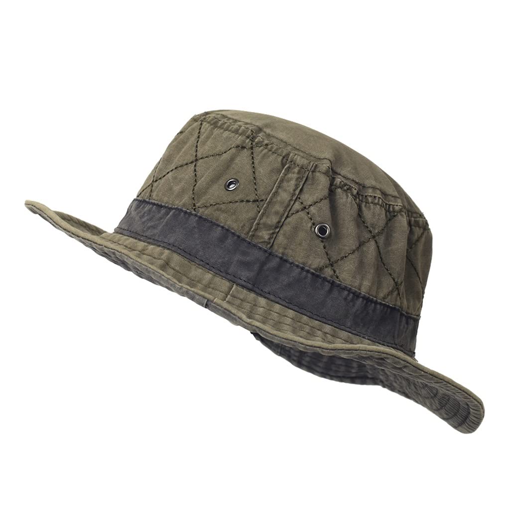 Cappelli da Pescatore per Uomo Donna Cappello in Cotone Lavato Cappello da Caccia per Pesca Cappellino per Protezione Solare Cappello da Sole per Esterni (Color : A, Size : 56) (A 7)