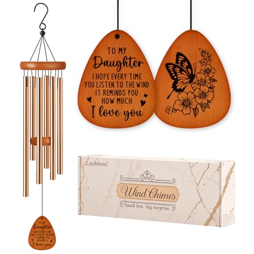 Gifts for Daughter, Daughter Gift Wind Chimes, Birthday Gift for Daughter from Mom Dad, Love Reminder Gifts for Birthday, Graduation, Wedding, Thanksgiving, Christmas, Mother's Day