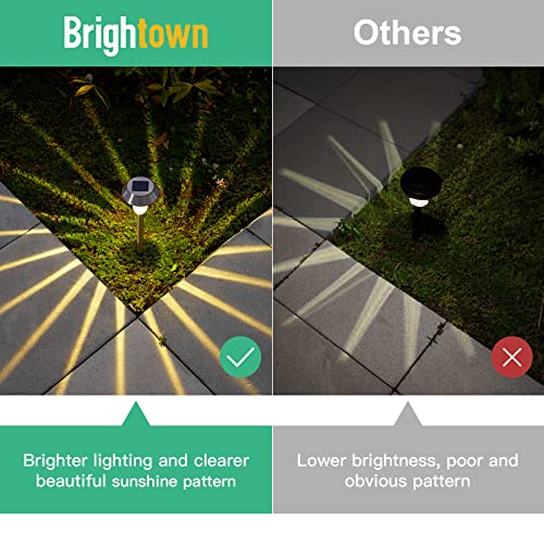 Brightown Solar Pathway Lights Outdoor - 8 Pack Garden Landscape Led Lighting Waterproof Walkway Solar Powered Auto On Off Super Bright Decorative Stainless Steel For Path Lawn Yard Patio (Grey) #TOP6