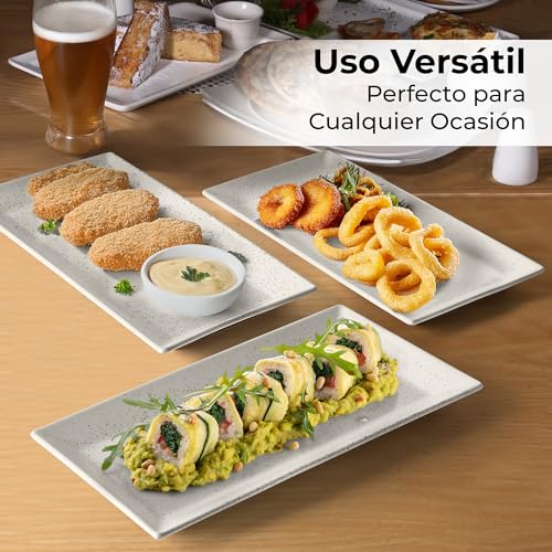 Miniatura 3 de Miamio - Juego De 3 Fuentes De Cerámica Platos Rectangulares Para Servir Con El Pavo De Acción De Gracias Y Navidad - Apto Para Microondas, Lavavajillas Y Horno - Colección Aura 34.5 X 17 Cm