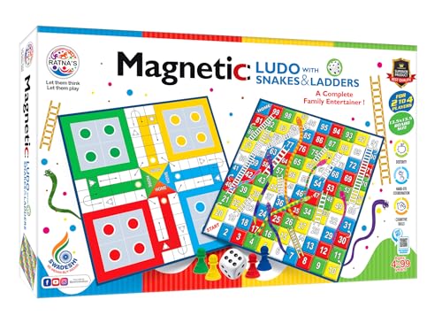 Ratna’s Magnetic Snakes and Ladders with Ludo Board Game for Kids and Family Fun Ratna’s Magnetic Snakes and Ladders with Ludo Board Game for Kids and Family Fun