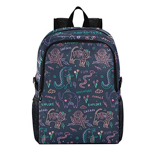 Sac à dos pliable Vnurnrn animal coloré pour voyage et école des garçons et filles