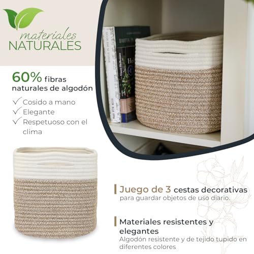 Cesta de almacenamiento para eliminar el desorden en casa, cajas de algodón HMF 3