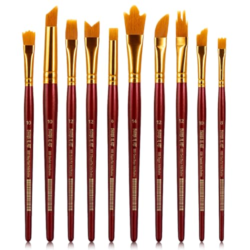 Falling in Art Artist Paint Brush Set, 10 Pcs Special Effect Paint Brushes, Multi-Liner Soft and Resilient Brushes for Watercolor, Acrylic, and Oil Painting