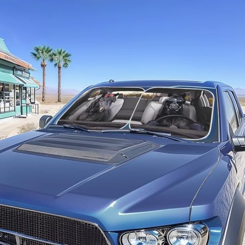 Image of Fashion Horse Print Sunshade Visor 2 PCS Car Windshield Sun Shade Easy Installation Foldable Automotive Interior Accessories for Sun Protection Sun Shade for UV Protection