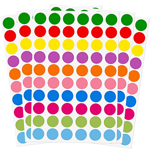 2400+ 19mm Gommettes Autocollants Ronde Étiquettes Pastilles Enfant 10 Couleurs Cover