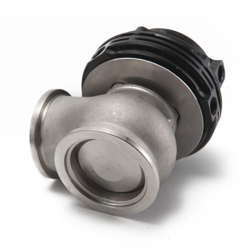 VáLvulas De Escape Puerta de descarga externa oro banda en V acero superior aluminio 38 mm for colector turbo sobrealimentación 14PSI(Silver)