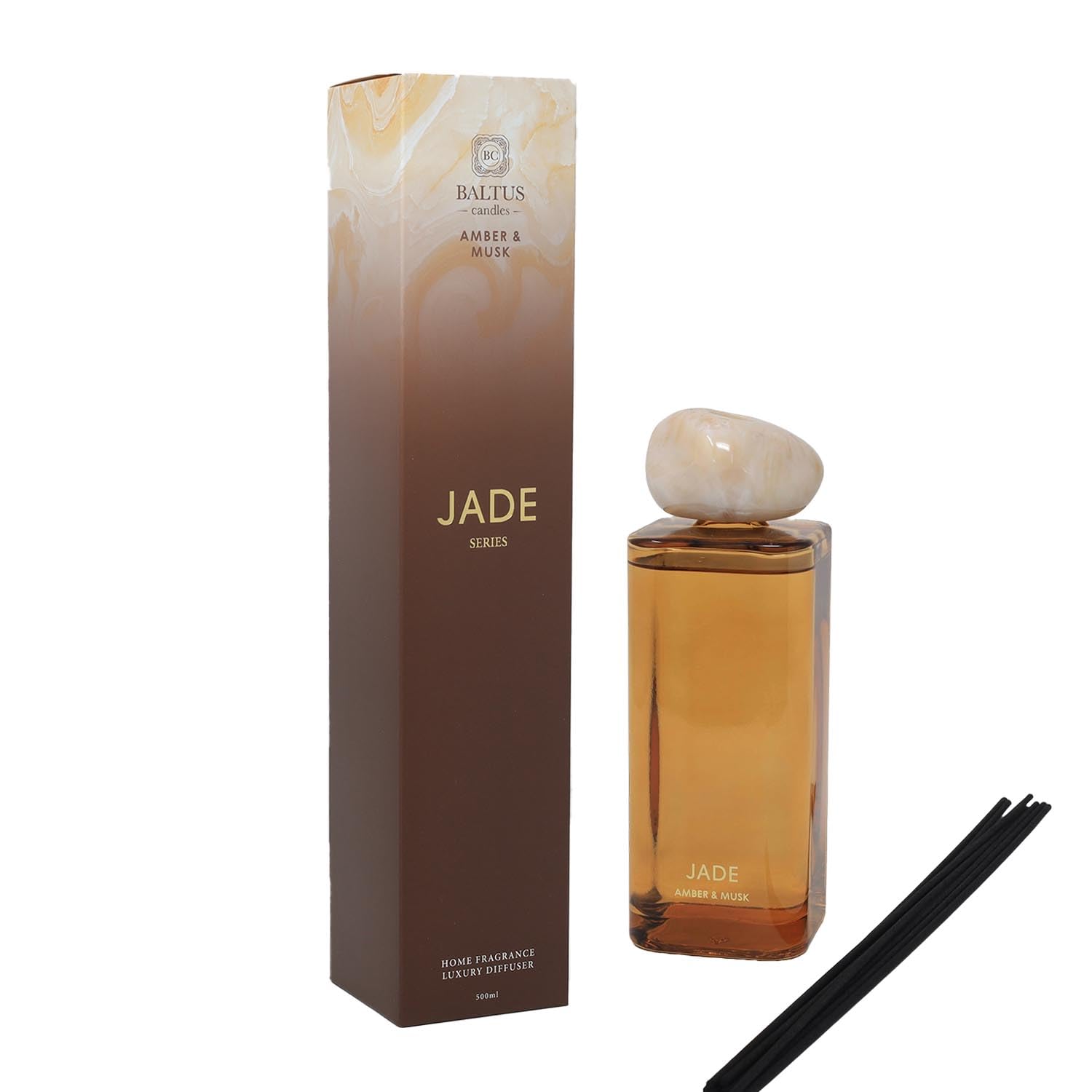 Baltus Reed Diffuser 500ml Sences Jade Series Amber & Musk Scents Aromatherapy