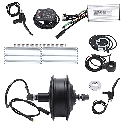 CHICIRIS Kit de Conversión de Bicicleta Eléctrica, Juego de Motor de Cubo sin Escobillas de Aluminio con Pantalla para Modificación de Bicicleta de Montaña y Alto Rendimiento (Radios de 28 Pulgadas
