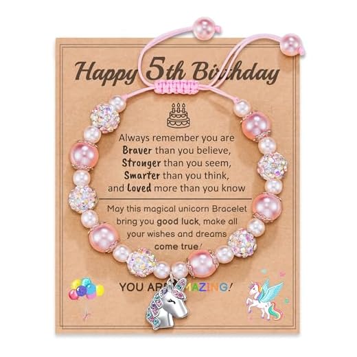 HGDEER 5 Year Old Girl Birthday Gifts, Unicorns Birthday Gifts for 5 Year Old Little Girls Jewelry Bracelets Gift