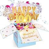Tnvee 100TH Birthday Cards with Lights & Music & Candle, 3D Pop Up Singing Happy Birthday Greeting Cards Gfits for 100 Years Old Women Man Mom Dad Grandma Grandfa