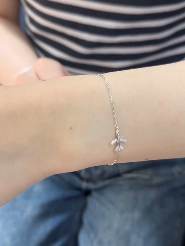 Amazon.com: Dtja Crystal Airplane Bracelet for Women Sterling