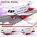 Acksonse Airplane Toy Kids Plane 15 Inches Large with Light and Sound for 3 4 5 6 7 Year Old Boys Girls Toddlers, Ambulance Aircraft Toy Vehicle Play Set with Traffic Signs and 6 Rescue Trucks