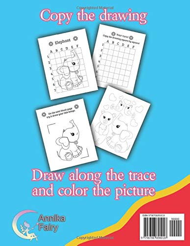 How Easy to Draw Really Cute Animals in Love: Learn Drawing Using The Grid Copy Method. Activity Relaxation and Coloring Book for Kids Along the Trace image 3