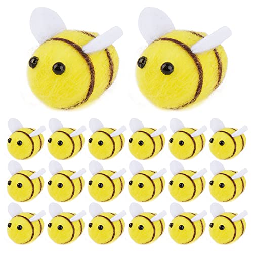 BETESSIN 20pz Api Feltro Decorative Mini Api Ape per Bambini 3D in Feltro per Decorazione Scrapbooking Torta Regalo Artigianato Fai da Te Ornamenti Festa a Tema Api Bomboniere