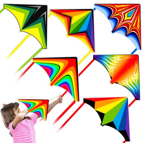6 Pcs Mini Kites For Kids Ages 3-5 4-8 8-12, Finger Launcher Kite Easy To Fly...