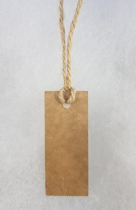 Image of TOWNBUS Small Craft Paper Tags For Gifts, Product Packaging Pre-Tied With Jute Rope D4 Gift Tag (300 Nos), 300 Labels
