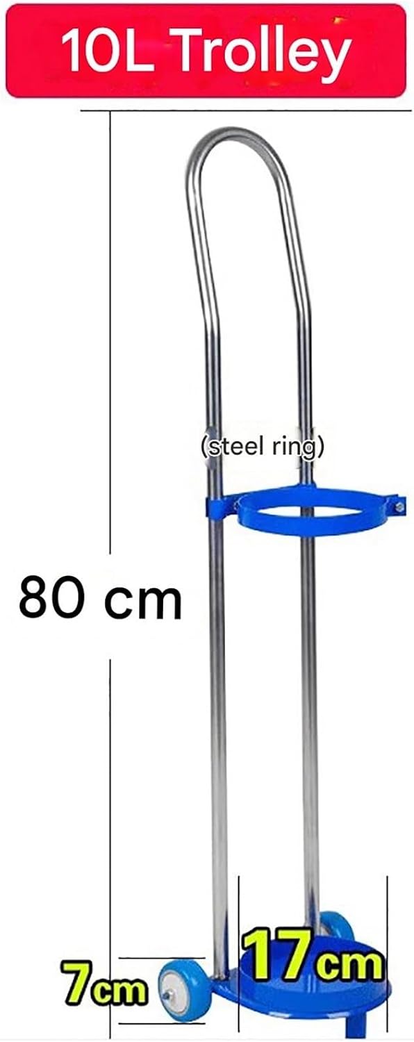 Heavy-Duty Oxygen Tank Cart with Wheels, Cylinder Holder Stand for Easy Transportation in Factories, Labs, and Medical Facilities