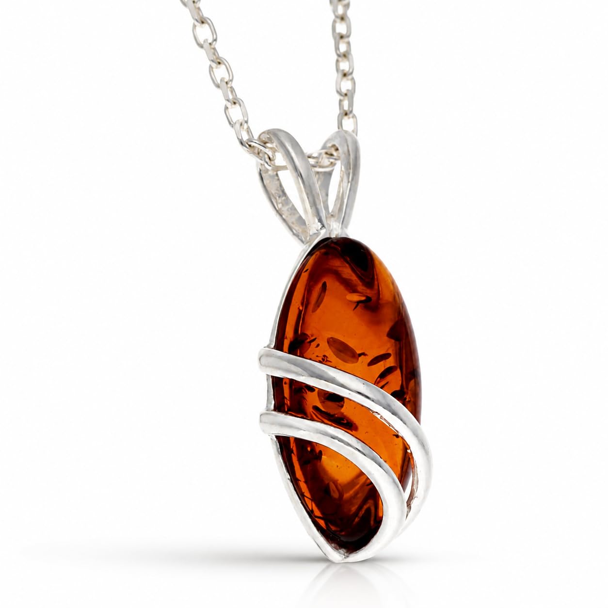 Silveramber GL271 – Ciondolo in ambra e argento 925/1000, da donna