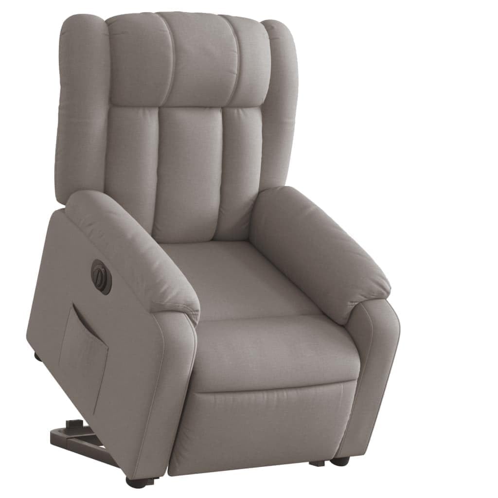 Poltrona Relax Elettrica Taupe Stoff Con Alzata