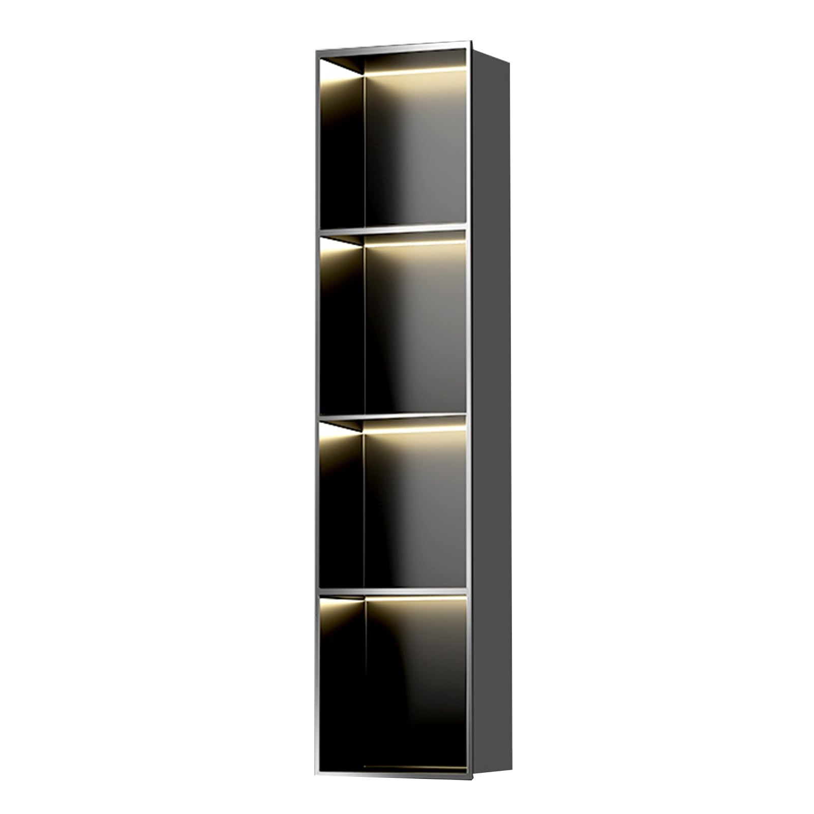 QUSYZD Stainless Steel Niche, with LED, Recessed Nich Holder Storage Rack, Toiletries Recessed Mount Storage Shelf for Shampoo and Toiletries,Grey-120x28x12.5cm,Grey-120x28x12.5cm