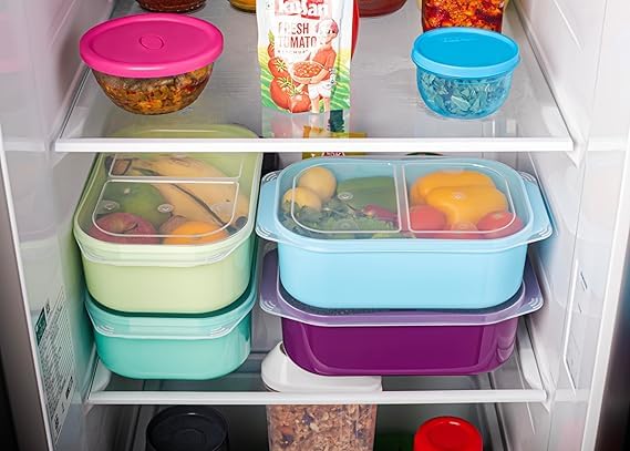 SR Refrigerator Storage Box Fruit & Vegetable Containers for Fresh Keeping | Kitchen Storage for Food, Snacks, and Salad | Airtight Fridge Containers | Home,Household,Multi Use (3000Ml) (PACK OF 1)