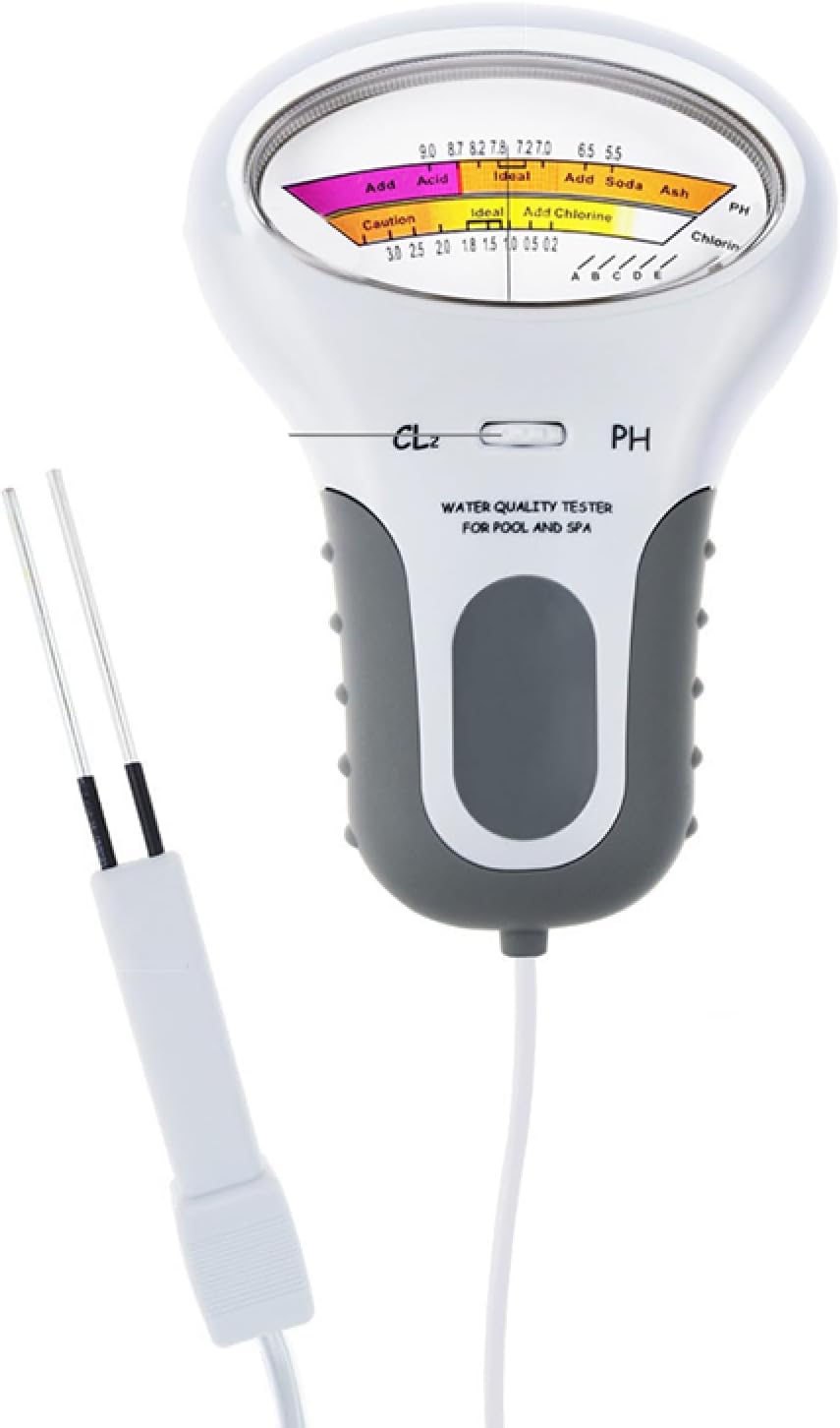Swimming Pool Digital Water Quality Monitor PH/CL2 Chlorine Tester Water Quality Analysis Monitor with Probe Accessory