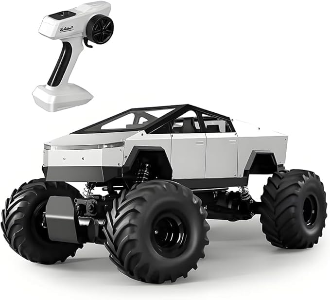 Image of Cyber Style 1:8 Alloy RC Truck, 4WD 2.4GHz Remote Control Car, Metal Body, All Terrain Off-Road, Shock Absorbers, Light,for Kids & Adult's Stress Relief