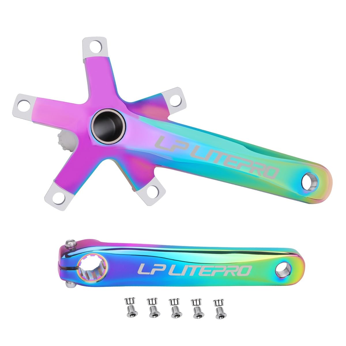Bike Guarnitura, Set di pedivelle Integrate Cave per Bici Pieghevole da 170 mm, 130BCD, in Lega di Alluminio, di Ricambio per guarnitura per Bicicletta