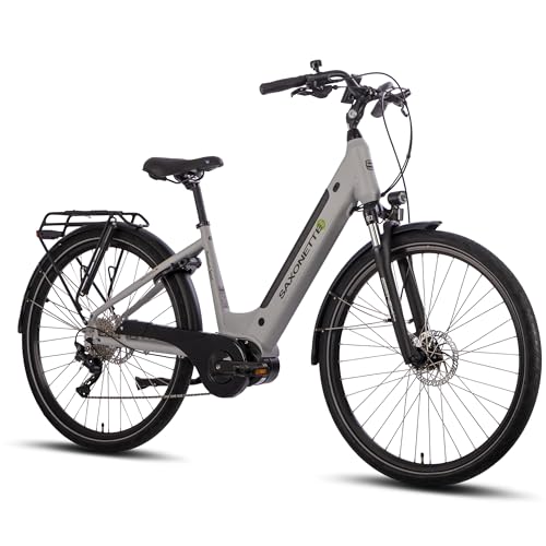 SAXONETTE E Bike Damen 28 Zoll Ebike mit Mittelmotor 250 Watt 90NM, Elektro Fahrrad Erwachsene mit 36V 14.5Ah Akku, 120KM Lange Range, 10 Gäng Pedelec Electric Bike für Damen und Herren/Männer RH50CM