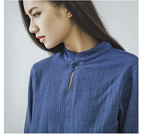 Ksua Womens Chinese Kung Fu Clothing Tai Chi Suit Cotton Yoga Suit For Zen Meditation Martial Arts, Dark Blue Us Xs/Tag S #TOP2