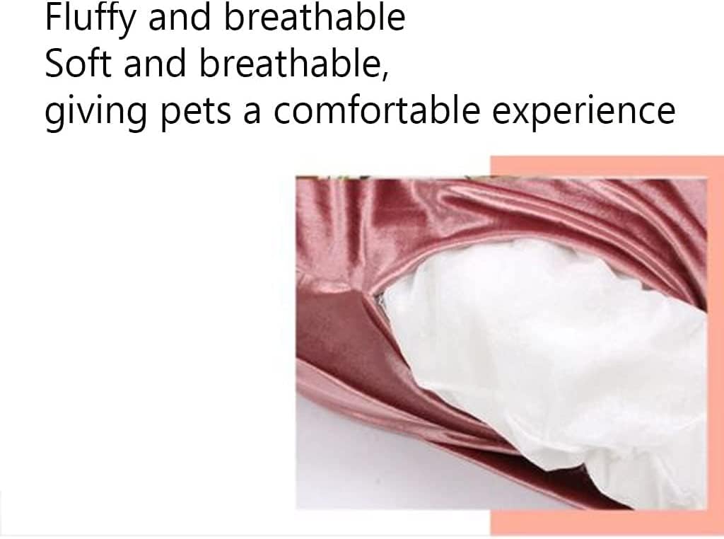 review Dog Bed, Universal in All Seasons, 50 × 50 × 50cm Pet Tent, Cat Nest, Doghouse, Semi-Closed, Cat Tent House, Pet Princess Bed(Pink)