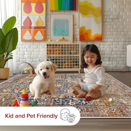 Tapis à franges motif médaillon multicolore nuLOOM pour salon