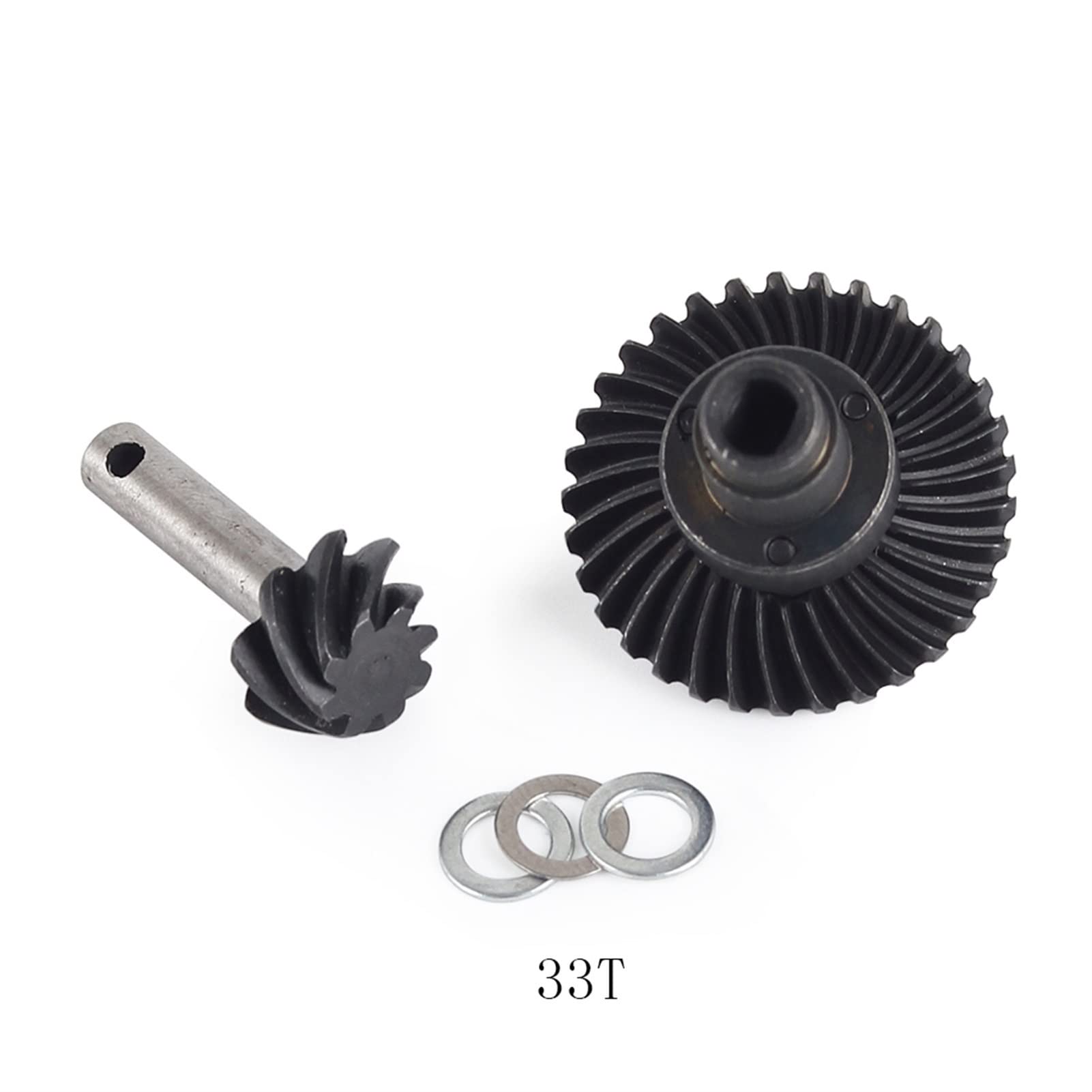 ELLANA Transmission Angle 1pcs Metal 24T 27T 30T 33T 8T Bevel Gear Set for 1/10 Crawler Car DIY Toy Car Models Hardened Steel Bevel Gear Driver Shaft (Color : 8T 33T)