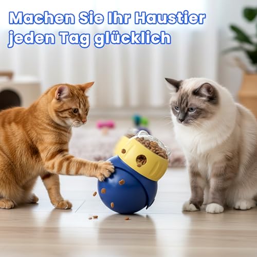 Intelligenzspielzeug für Katzen, Verstellbarer Leckerli-Spender für Wohnungskatzen, Sicher mit IQ-Training zur Geistigen Stimulation gegen Langeweile, Geschenk – Bild 3
