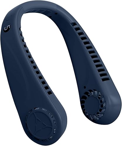 Ventiladores de cuello colgantes portátiles sin aspas con pantalla y 5 niveles de velocidad, recargable por USB, ventilador personal portátil de