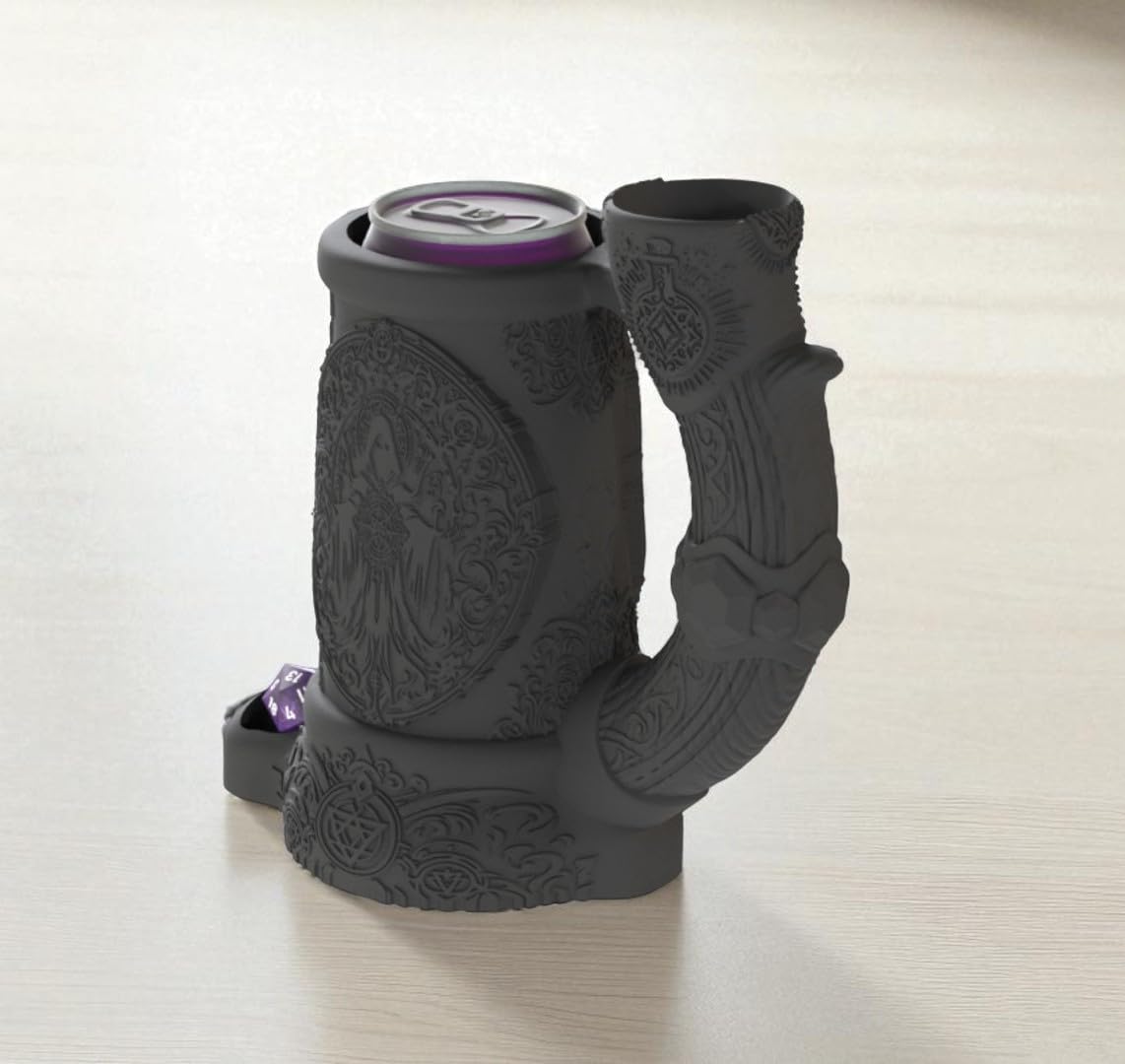 Dark Sorcerer Can Cozy Dice Tower, rullo di dadi e porta bevande, regalo di ruolo da tavolo con Dungeons and Dragons, accessorio da tavolo per giochi di ruolo, decorazione dungeon master, tazza gotica