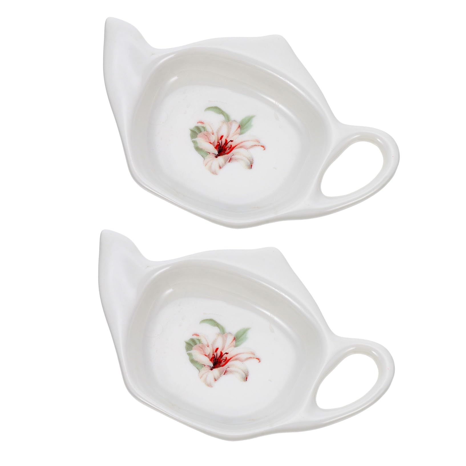 2 pezzi Piattini Portabustine Tè in Ceramica Resistente Vassoio Piccolo Multiuso per Bustine Tè Ecologico e Pratico per Cucina
