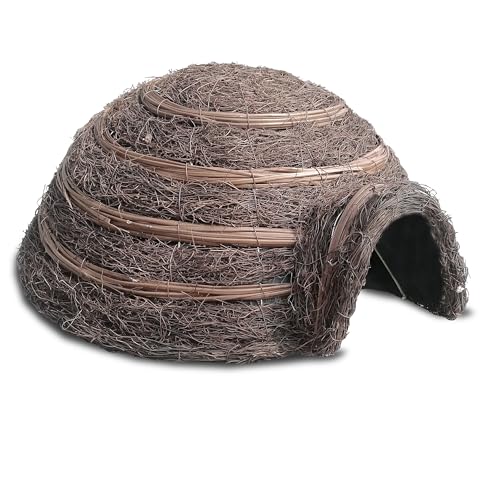 HABAU Igelhaus Kuppel, Iglu aus Weide mit Metallrahmen, ideales Winterquartier für Igel