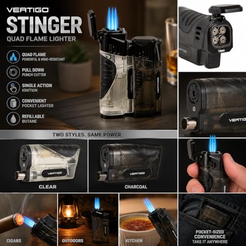 Encendedor Vertigo Stinger Quad con Punch para Cigarro miniatura 4