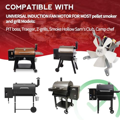 Draft Induction Fan Motor Replacement for Traeger, Pit Boss, Camp Chef, Sam's Club, Z Grills Pellet Grills, Combustion Blower with White Nylon Fan Blade, 3000RPM, 120V 60Hz, Includes 4 Screws by Meatender - Used condition - Image 5