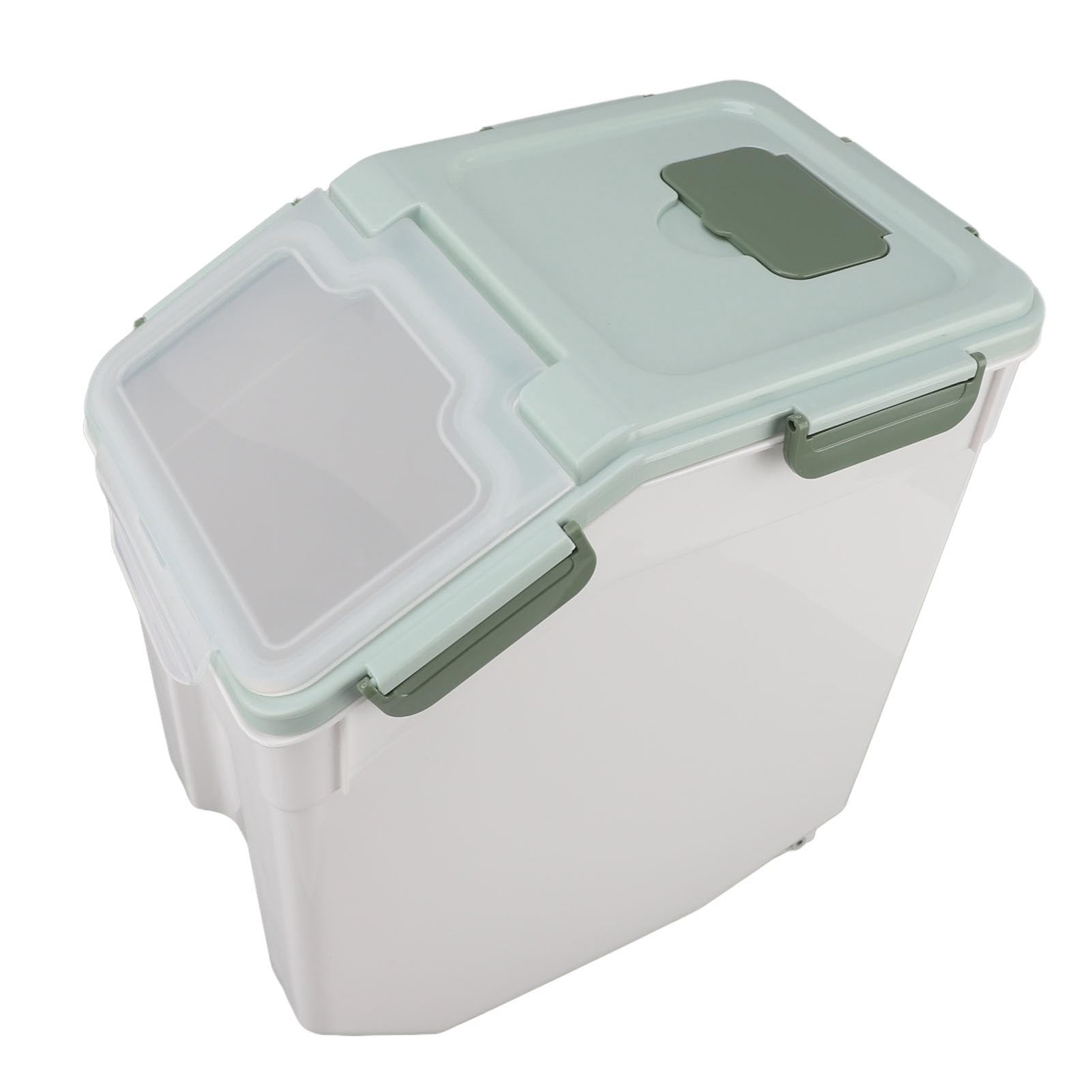 Contenitore per la Conservazione del Riso Ermetico, Verde Menta, 25 Litri, Organizer per Alimenti da, con Coperchio a Chiusura Facile, per Farina di Cereali, Cibo per Animali Domestici, (25
