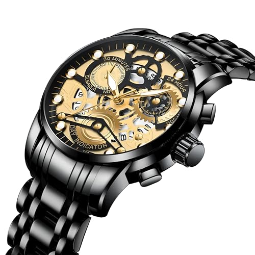 Image of KITCONE Multicolour Dial Analogue Men's Wrist Watch with Date Calendar, Metal Case and Strap -BRRD1
