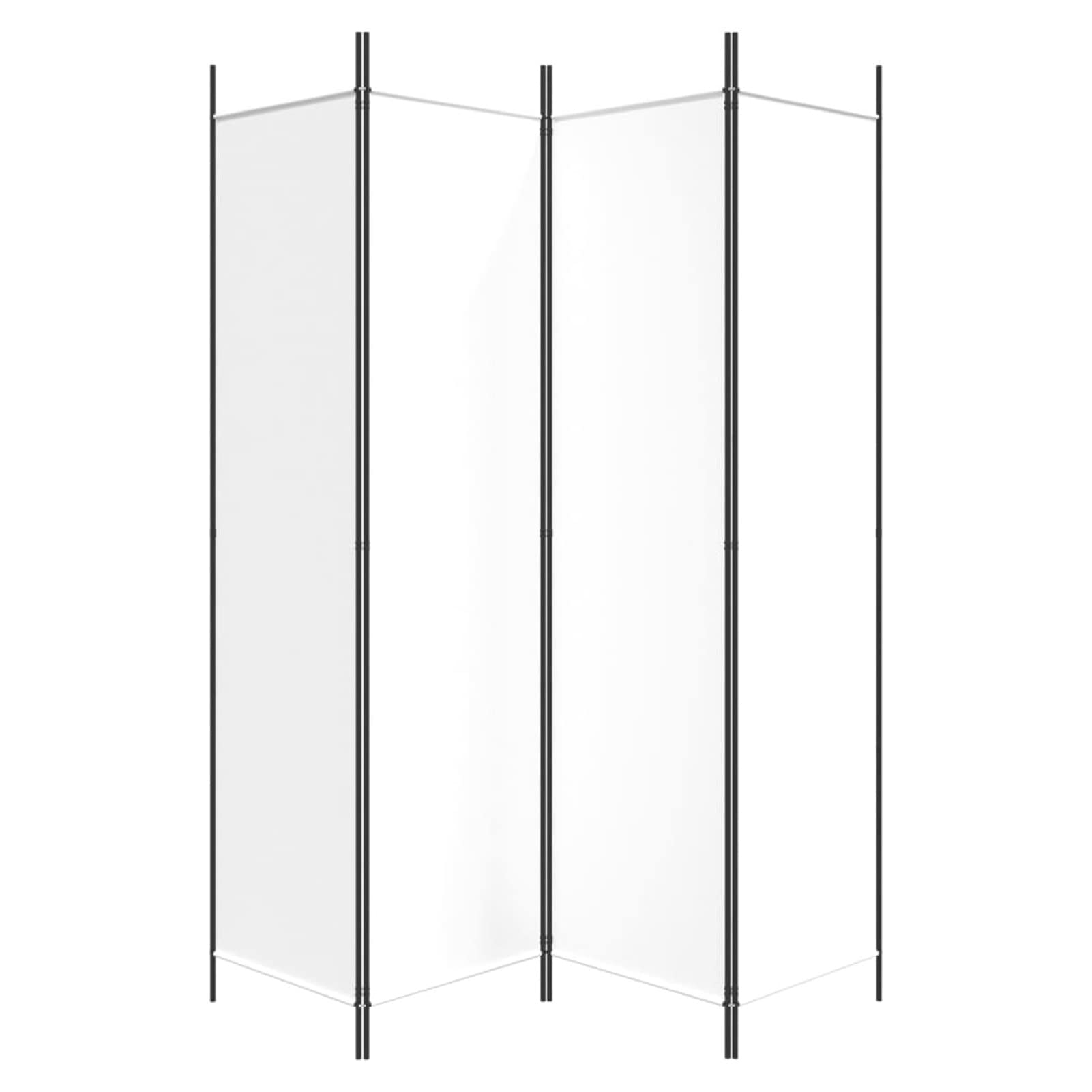 Rantry Mobile Divisorio a 4 Pannelli Bianco 200x200 cm Tessuto, Paravento da Interno Separé per Ambienti, Pannelli Divisori per Interni Casa