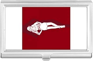 Red Fashion Beauty Woman Business Card Holder Case Pocket Box Wallet